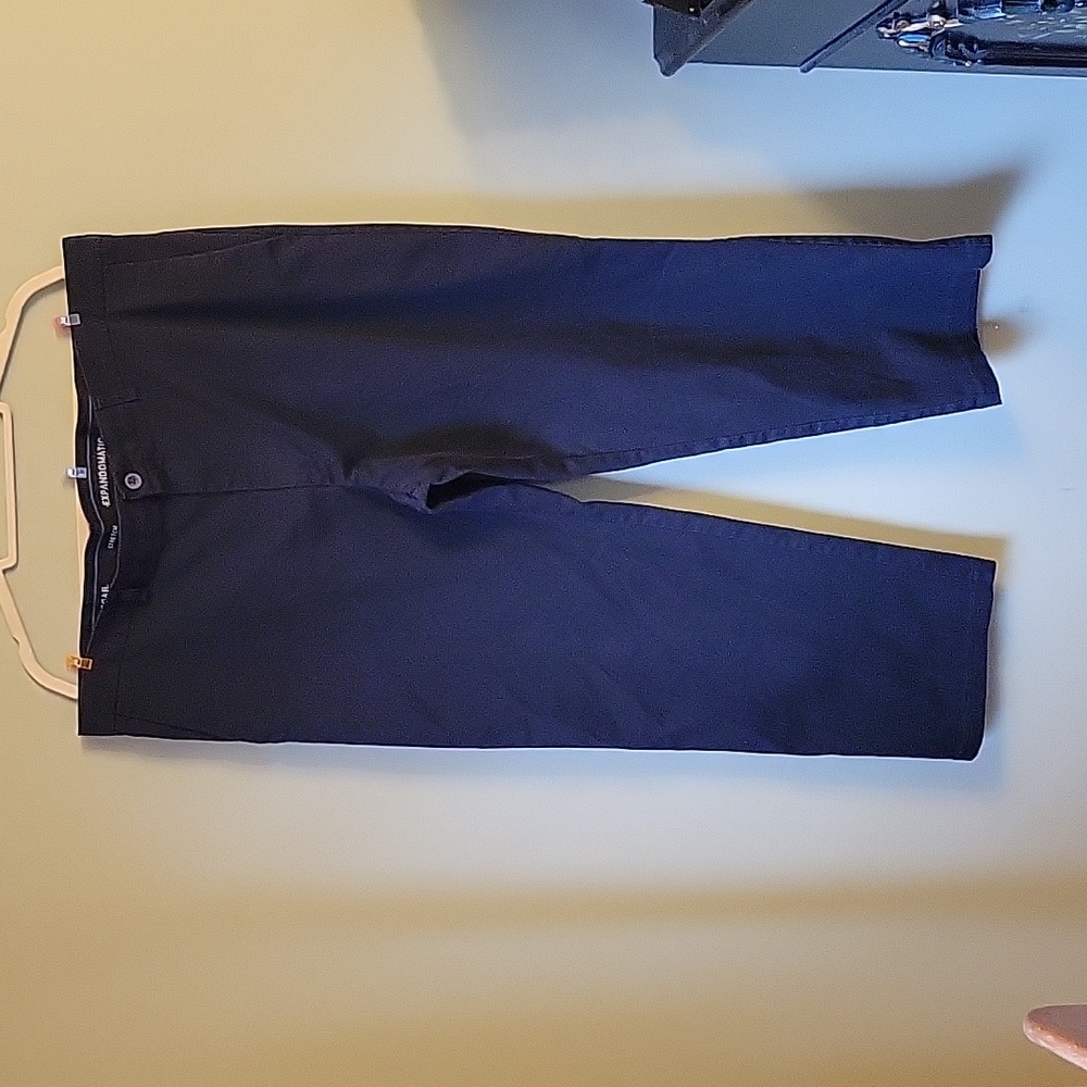Haggar Clothing mens casual black work pants no pleat trousers